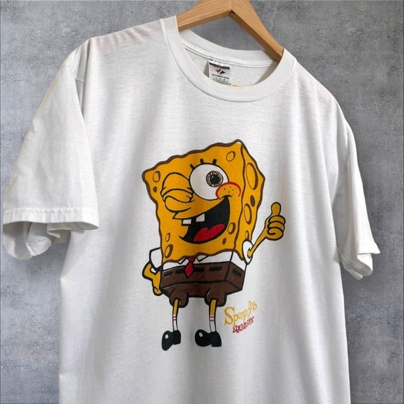 Vintage SpongeBob SquarePants Thumbs Up T-Shirt Size Large Clean Y2K - Picture 1 of 8